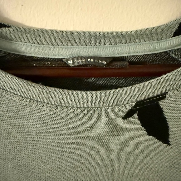 Oiselle Wazzie Wool Sweater. Mint Green with Birds Size 8. - Picture 2 of 4